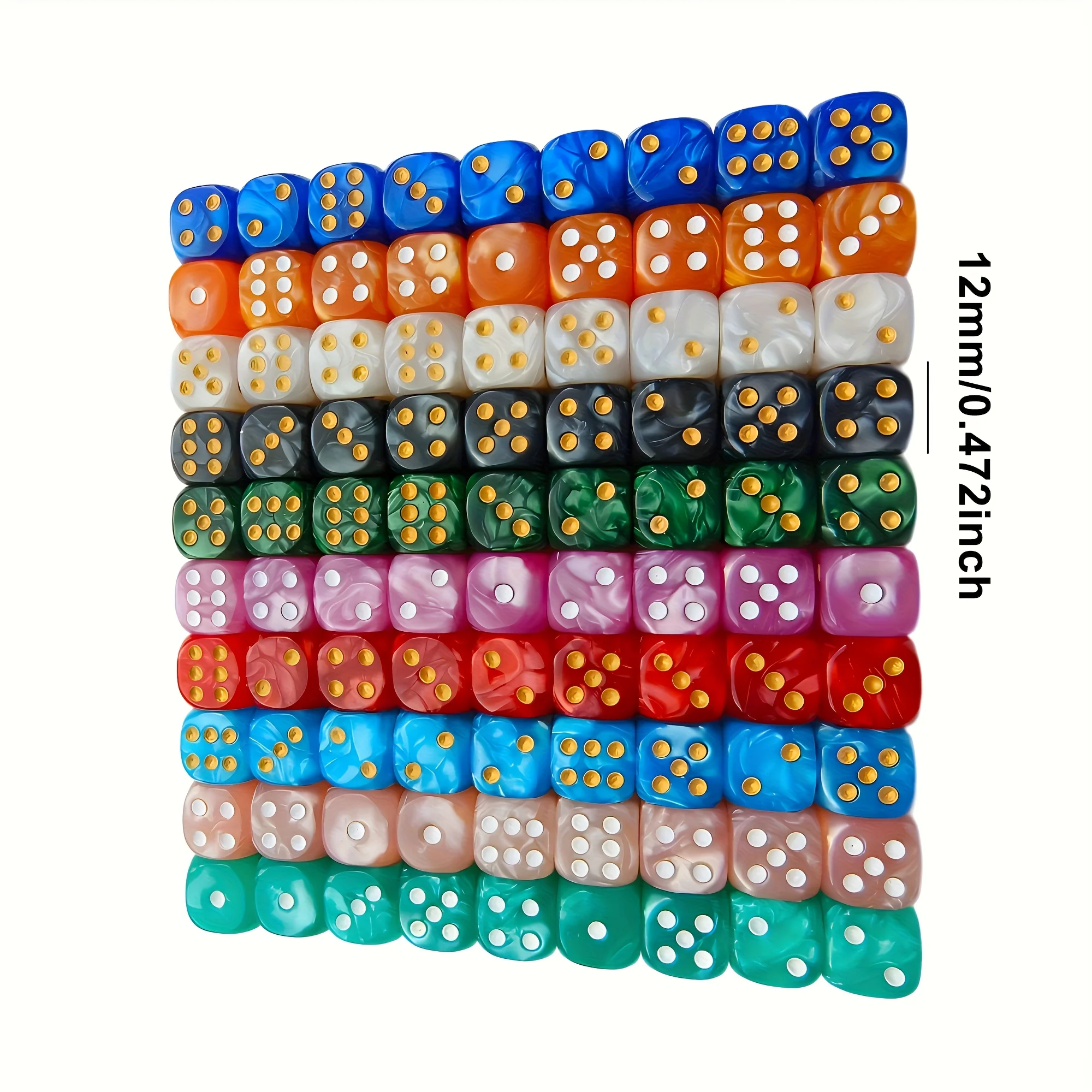 10Pcs 12mm Pearl Swirl D6 Dice - Board Game Live recension och pris