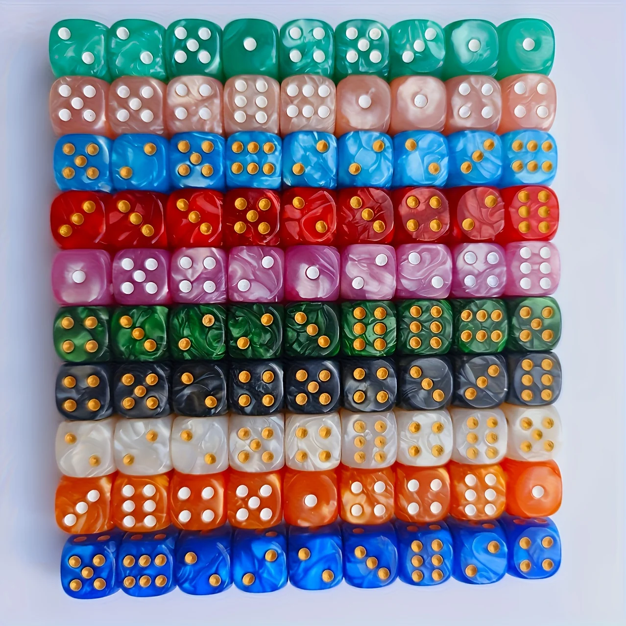 10Pcs 12mm Pearl Swirl D6 Dice - Board Game Live recension och pris