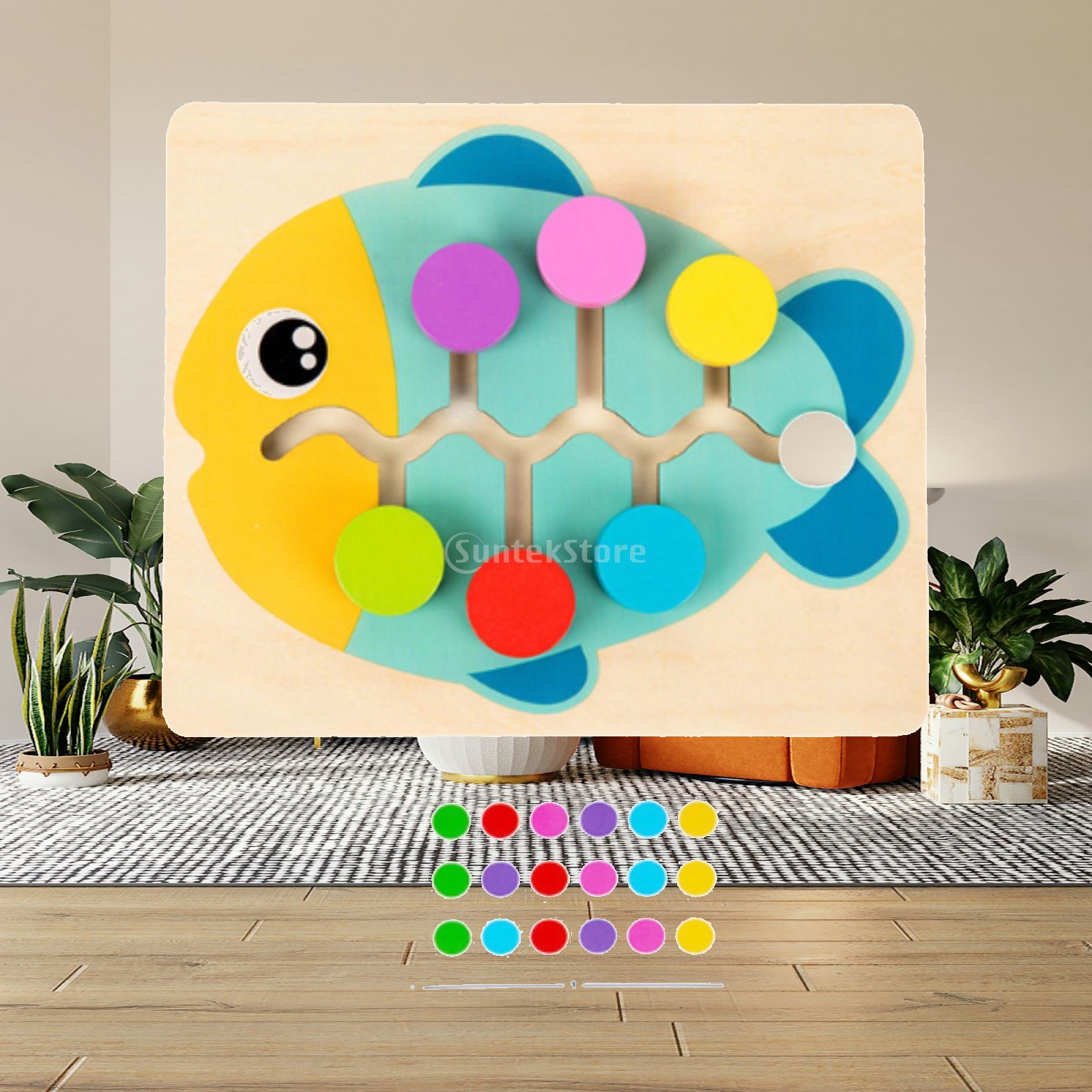 Wood Color Matching Slide Puzz - Strategy Board Game recension och pris