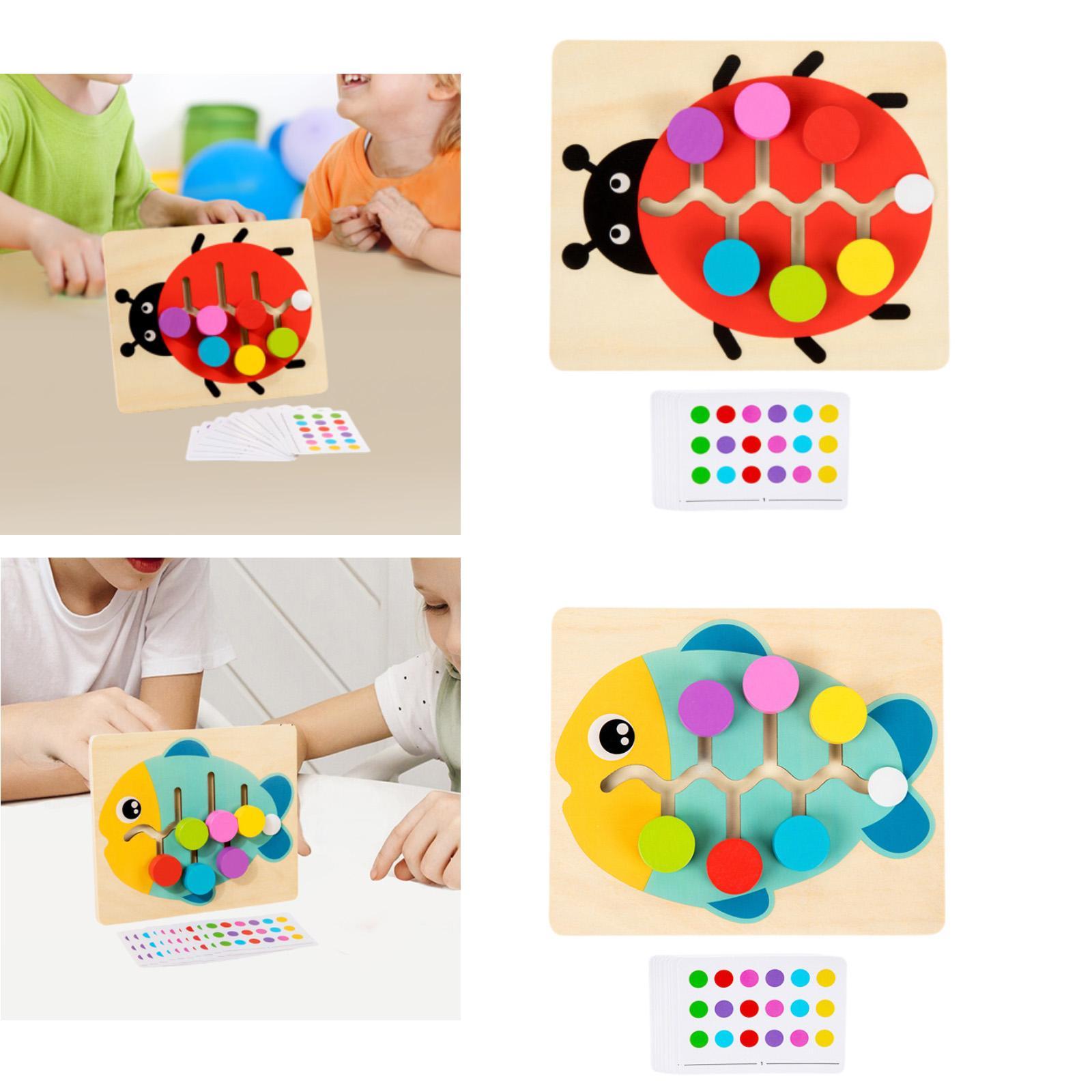 Wood Color Matching Slide Puzz - Strategy Board Game recension och pris