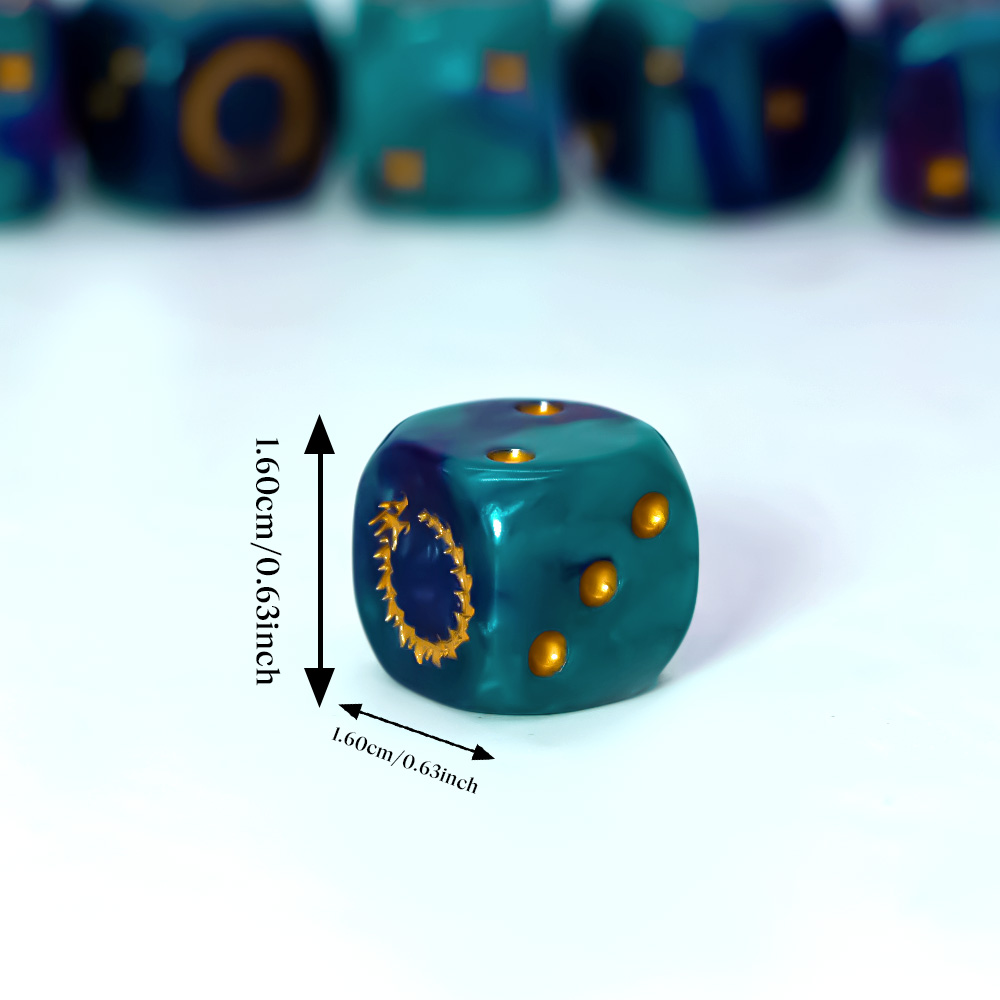 6Pcs Deep Sea Gold Flame D6 Di - Board Game Live recension och pris