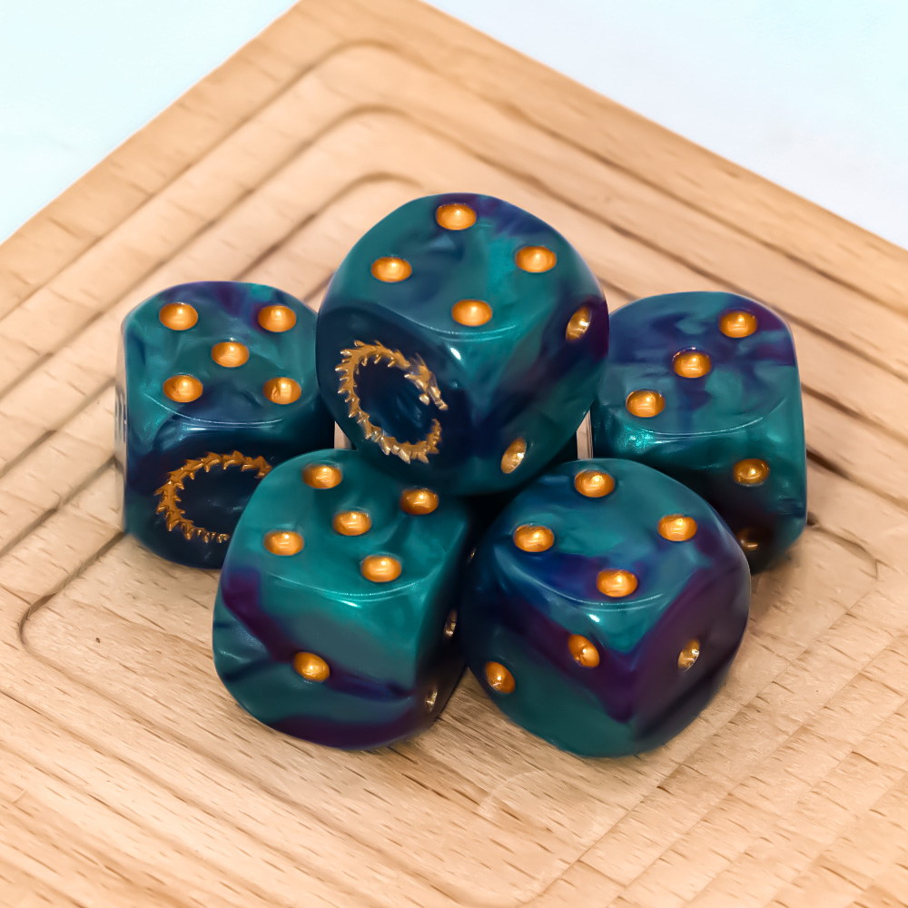 6Pcs Deep Sea Gold Flame D6 Di - Board Game Live recension och pris