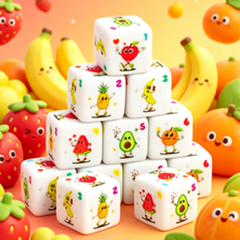12Pcs Fruit Theme D6 Dice Set  - Board Game Live recension och pris