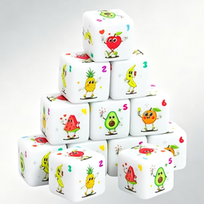 12Pcs Fruit Theme D6 Dice Set  - Board Game Live recension och pris